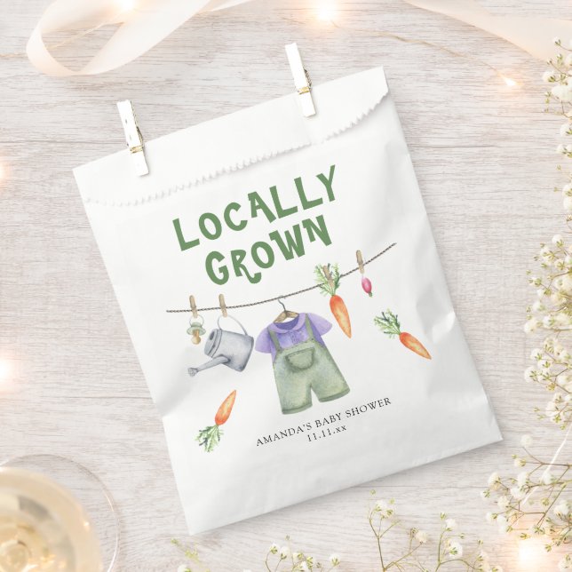 Locally grown vegetables watercolor baby shower  favour bags (Clipped)