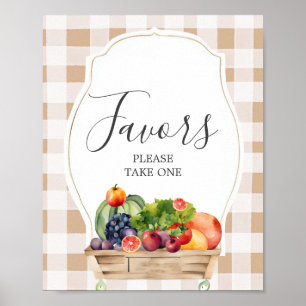 Locally Grown Veggies Farmer Baby Shower Favours Poster