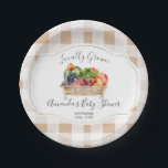 Locally Grown Veggies Farmer Market Baby Shower Paper Plate<br><div class="desc">Locally Grown Veggies Farmer Market Baby Shower Paper Plates
Wording can be changed into any occasion</div>