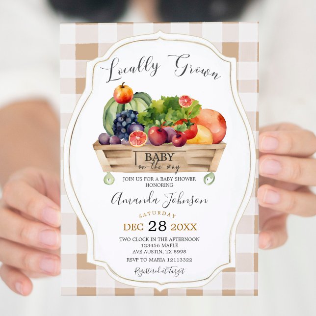Locally Grown Veggies Farmers Market Baby Shower Invitation (Creator Uploaded)
