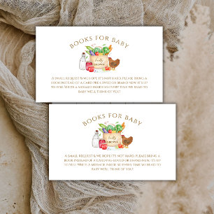 Locally Grown Veggies Hen Books For Baby Shower Enclosure Card