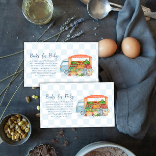 Locally Grown Veggies Truck Books For Baby Shower Enclosure Card