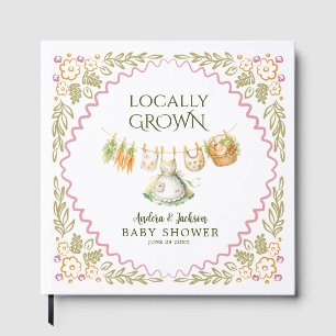 Locally Grown Watercolor Baby Shower Clothesline Guest Book