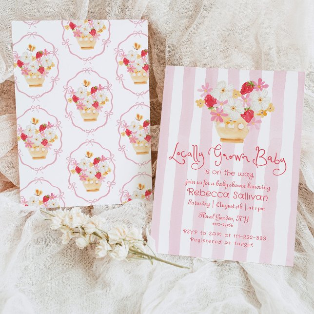 Locally Grown Whimsical Baby girl shower Invitation (Creator Uploaded)