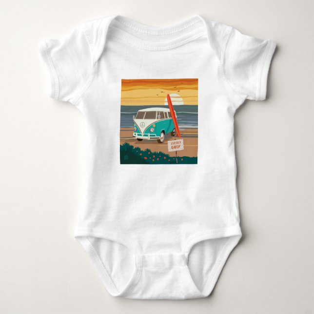 Locals Only | VW Surf Van Baby Bodysuit (Front)
