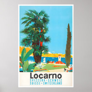 Locarno Travel Poster Vintage Art Switzerland Ski