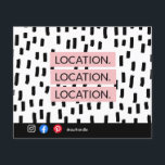 Location Location Location Real Estate Card<br><div class="desc">Location Location Location Real Estate Card Stand out with this modern and striking “LOCATION LOCATION LOCATION” business card, featuring bold blush pink text boxes against a white background with black mark-making accents. Perfect for real estate agents, brokers, or service-based businesses, this eye-catching design helps promote referrals, attract clients, and create...</div>