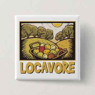 Locavore Slow Food 15 Cm Square Badge