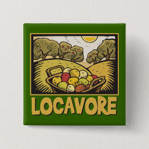 Locavore Slow Food 15 Cm Square Badge