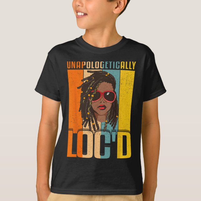 Loc'd Black Queen Melanin Loc'd Hair  T-Shirt (Front)