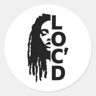 Loc'd For Life Afro Locs Drug Dreadlocks Black Mel Classic Round Sticker