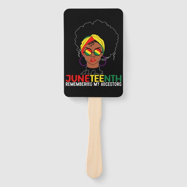 Loc'd Hair Black Woman Remebering My Ancestors Hand Fan (Front)