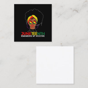 Loc'd Hair Black Woman Remebering My Ancestors Square Business Card