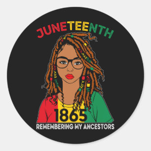 Loc'd Hair Black Women Remebering My Ancestors Jun Classic Round Sticker