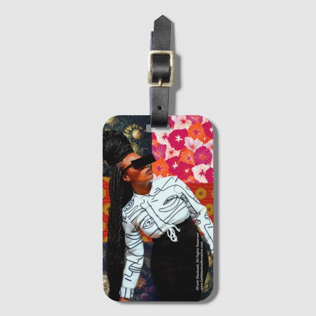 Loc'd to the side Luggage Tag (Front Vertical)