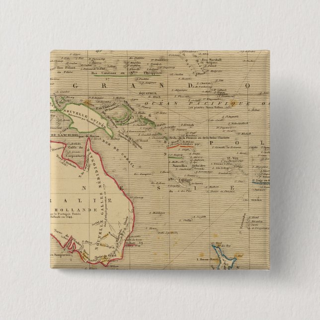 L'Oceanie en 1841 15 Cm Square Badge (Front)