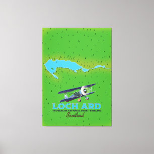 Loch Ard Trossachs National Park, Stirling map Canvas Print