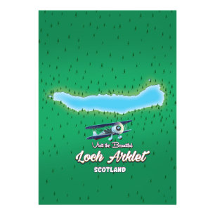 loch Arklet map Scotland vintage map Photo Print