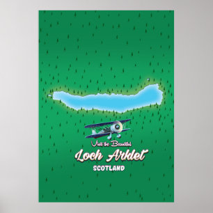 loch Arklet map Scotland vintage map Poster