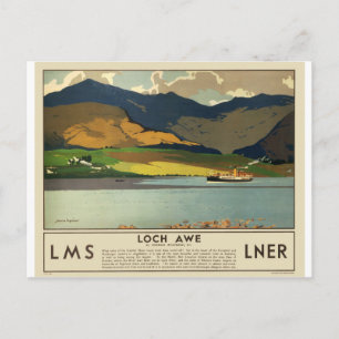 Loch Awe Scotland Vintage Travel Postcard