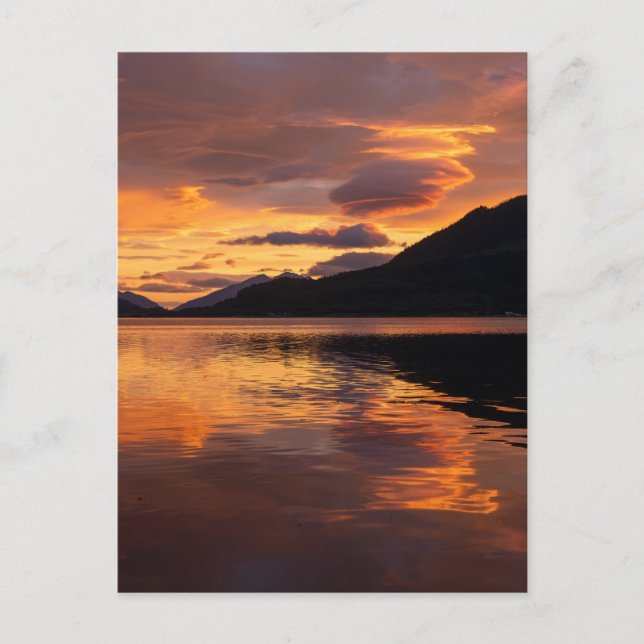 Loch Leven Sunset Holiday Postcard (Front)