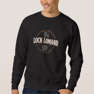 Loch Lomand Scotland Highlands Coordinates Label 2 Sweatshirt