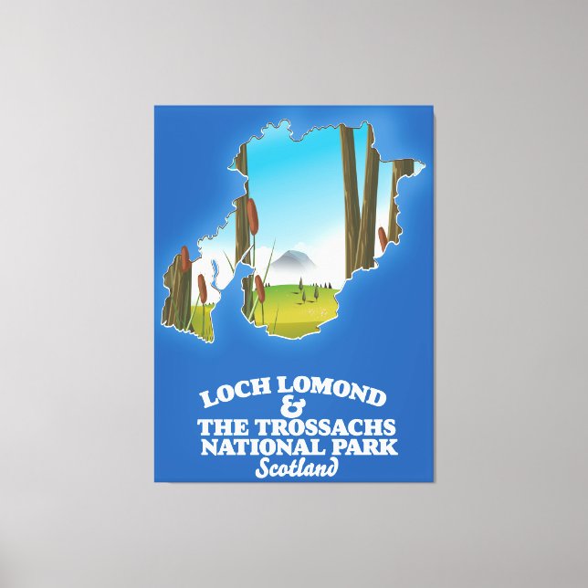 loch lomond & the trossachs national park map canvas print (Front)