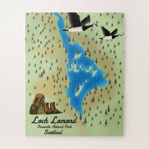 Loch Lomond,Trossachs, Scotland map Jigsaw Puzzle