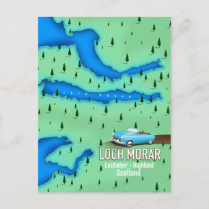 Loch Morar Lochaber Highland Scotland map Postcard