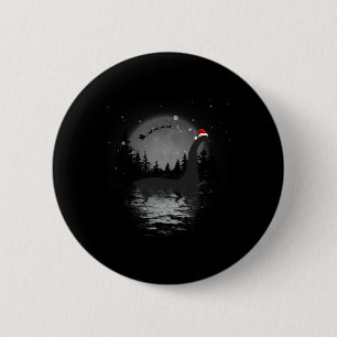 Loch Ness Monster Christmas Full Moon Nessie Xmas 6 Cm Round Badge