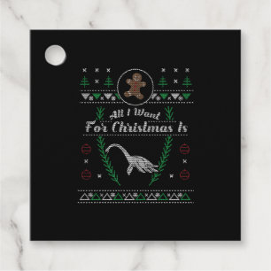 Loch Ness Monster Christmas Ugly Shirt Favour Tags