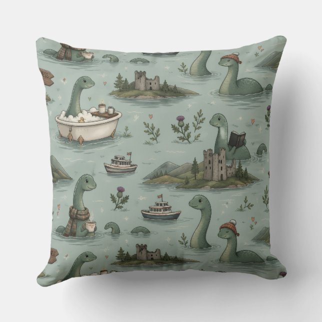 Loch Ness Monster  Cushion (Back)