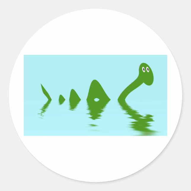 Loch Ness Monster (Green) Classic Round Sticker (Front)