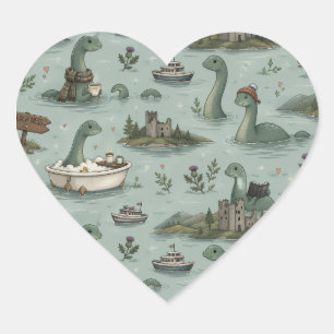 Loch Ness Monster  Heart Sticker