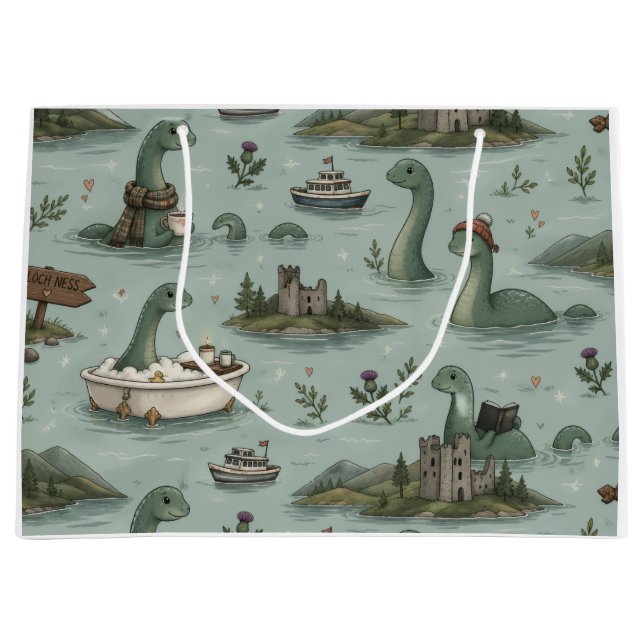 Loch Ness Monster  Large Gift Bag (Front)