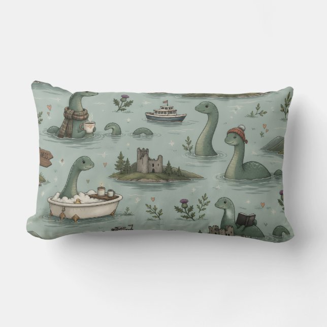 Loch Ness Monster  Lumbar Cushion (Front)