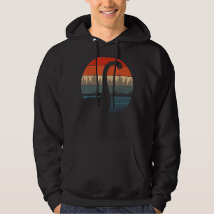 Loch Ness Monster Nessie Retro Sunset & Trees Cryp Hoodie
