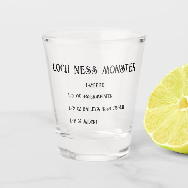Loch ness monster novelty shot glass (Front)