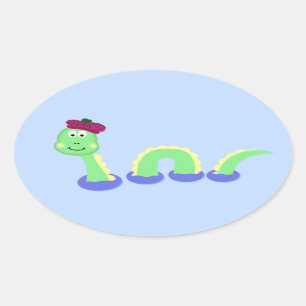 Loch Ness Monster Oval Sticker