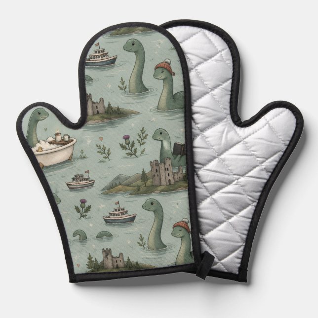 Loch Ness Monster  Oven Mitt (Front/Back)