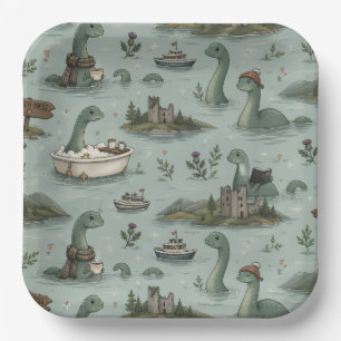Loch Ness Monster Paper Plate