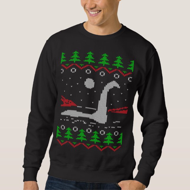 Loch Ness Monster Ugly Christmas Jumper Sweatshirt (Front)