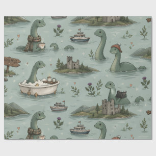 Loch Ness Monster Wrapping Paper