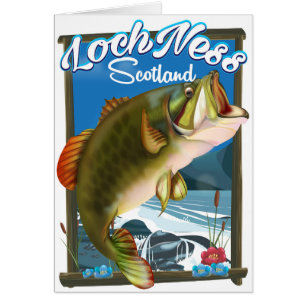 Loch Ness Scotland Fishing travel poster