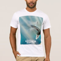 Loch Ness Scotland monster vintage travel poster