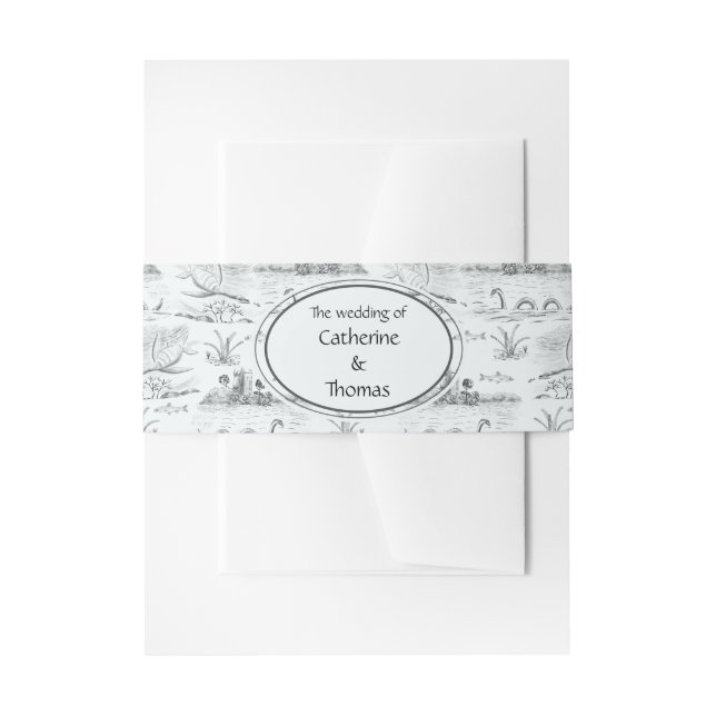 Loch ness toile  invitation belly band (Front Example)