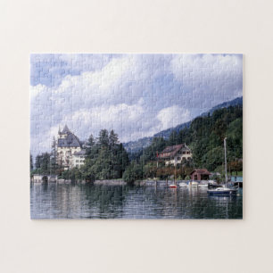 Loch Old Houses and Boats Water Sea Scenery Jigsaw Puzzle