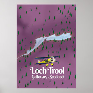 loch trool , galloway, scotland Travel map Poster