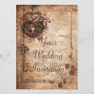 Lock and Key Wedding Invitation