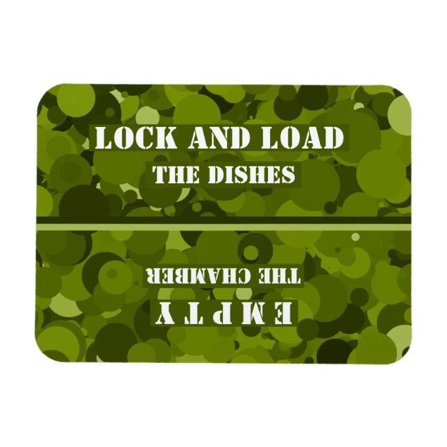Lock and Load Forest Green Camo Dishwasher Magnet (Horizontal)